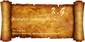 Kurutz Geminián névjegykártya